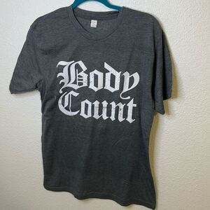 Body count- logo graphic tee- grey with white lettering-Size medium
